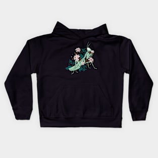 Cute Floral Praying Mantis Funny Insect Lover Kids Hoodie